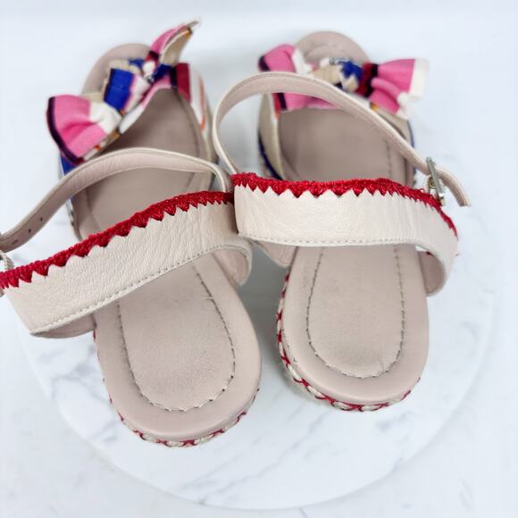 Kate Spade Jane Wedge Size 10 Berber Stripe Espadrille Wedge Heel Bow Tie - Picture 5 of 12